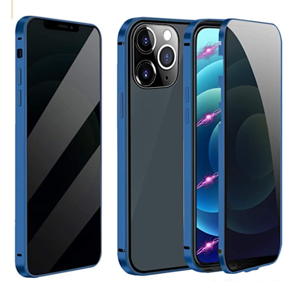 Sekretess magnetfodral för iphone 13 pro blå blå