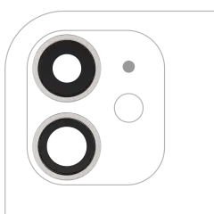 Bakre kameralins med fäste och ram för iPhone 11 (2-delat set) (Eftermarknad Plus) (Vit) vit