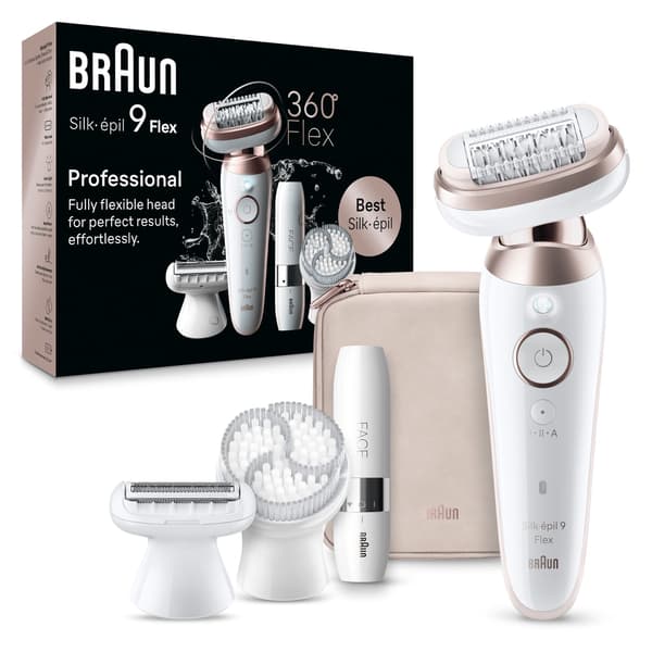 Braun SES9-360 Silk-épil 9 Flex Epilator Rose, vit vit
