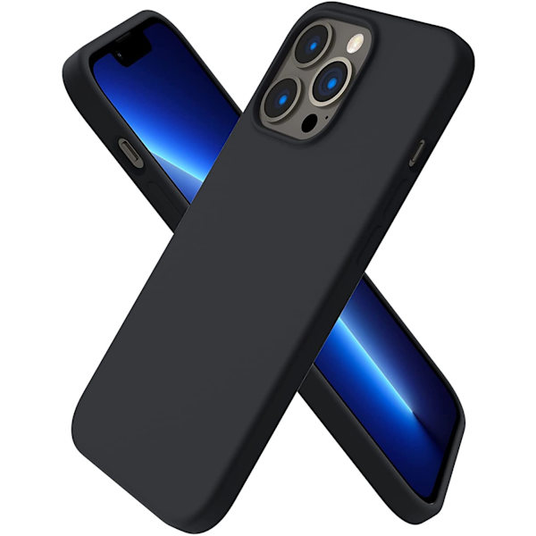 svart silikon fodral för iphone 13 pro