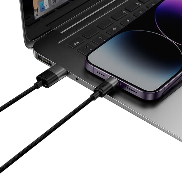 Baseus kabel 3i1 StarSpeed USB - micro USB + Lightning + USB-C 1,2m 3,5A svart svart
