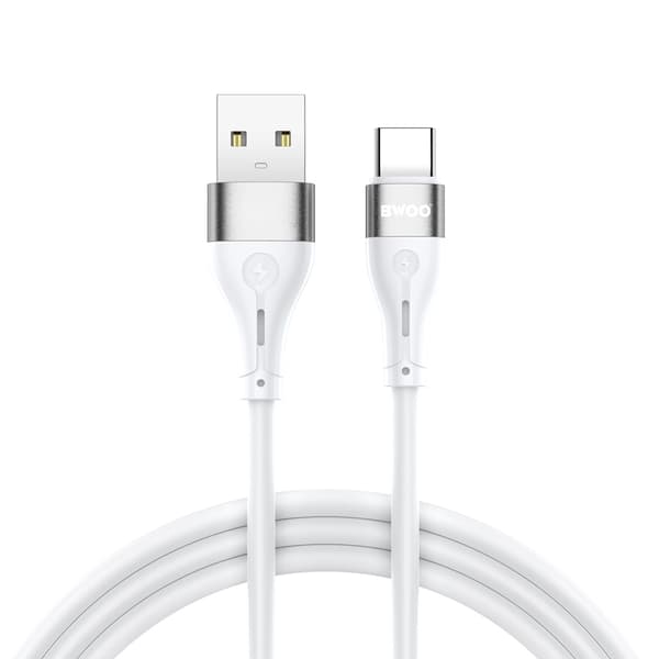 BWOO kabel USB - USB-C 1m 3A Minimalist Silicone vit X280C vit