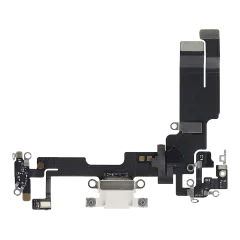 Laddningsport Flexkabel för iPhone 14 (Begagnad OEM-del) (Starlight) vit