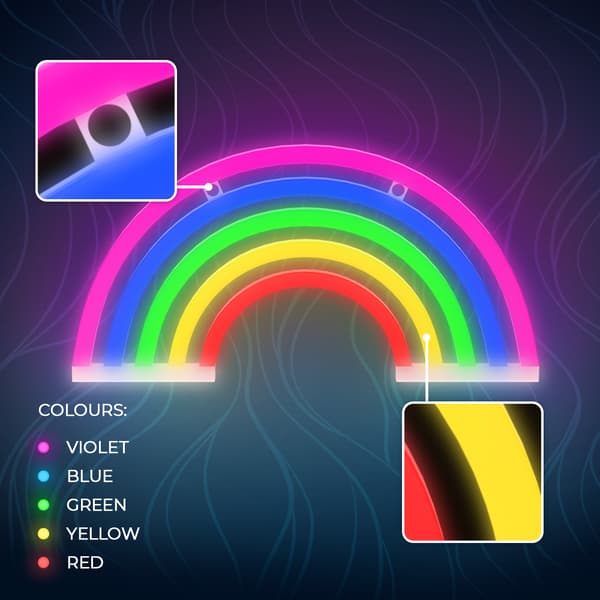 Neon LED-lampa REGENBÅGE 5 färger FLNE14X Forever Light