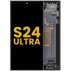 OLED-enhet med ram för Samsung Galaxy S24 Ultra (renoverad) (Titanium Black)