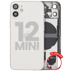 Bakre hölje med smådelar för iPhone 12 Mini (amerikansk version) (begagnad OEM-dragning: Grade B) (vit) vit