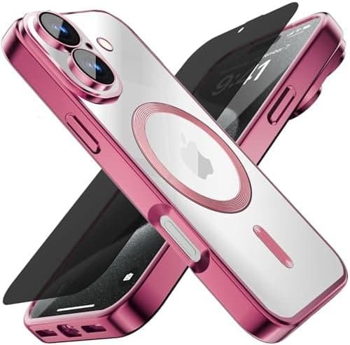 Rosa MagSafe-skal med sekretesskydd för iPhone 17 rosa