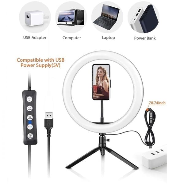 Tongdaytech Dimbar RGB LED Selfie Ring Fyllningsljus