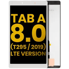 LCD-enhet utan ram för Samsung Galaxy Tab A 8.0\" (T295) (2019) (LTE-version) (renoverad) (vit) vit
