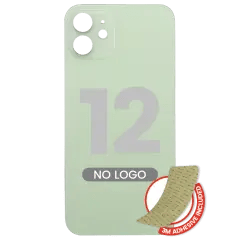 Bakglas med 3M-lim för iPhone 12 (ingen logotyp / stort kamerahål) (grön) grön