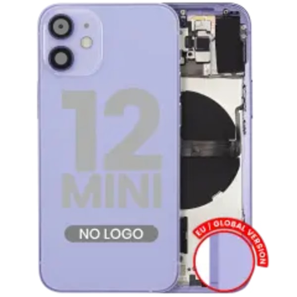 Baksida med smådelar för iPhone 12 Mini (EU / Global version) (Eftermarknad Plus) (Lila)