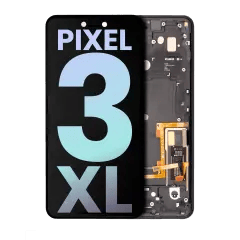 OLED-enhet med ram för Google Pixel 3 XL (äkta OEM) (Just Black)