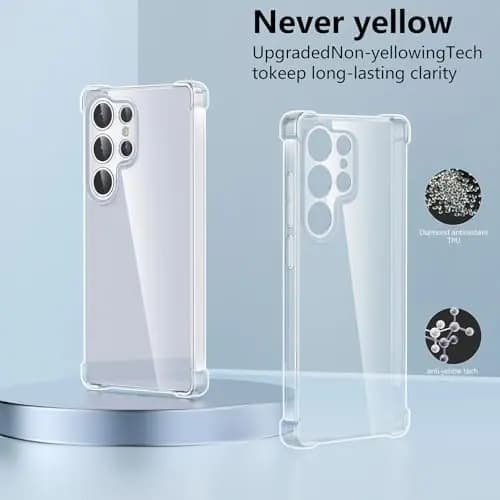 2-pack skärmskydd och silikonfodral för Samsung S23 transparent