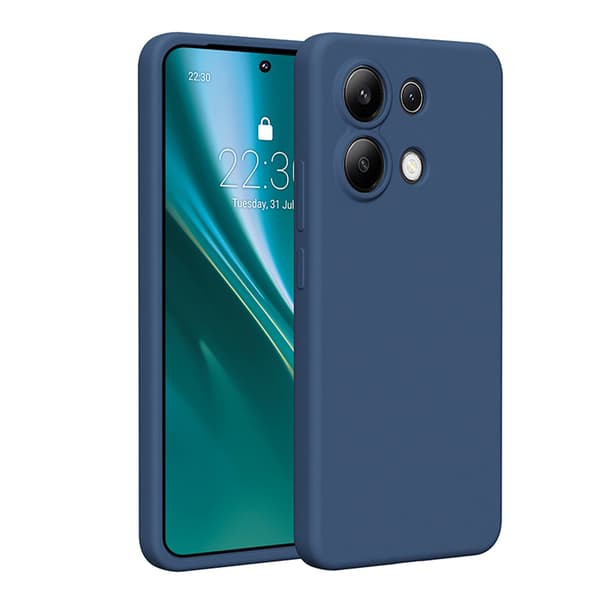 Etteri Silikonskal för Xiaomi Redmi Note 13 4G mörkblå röd