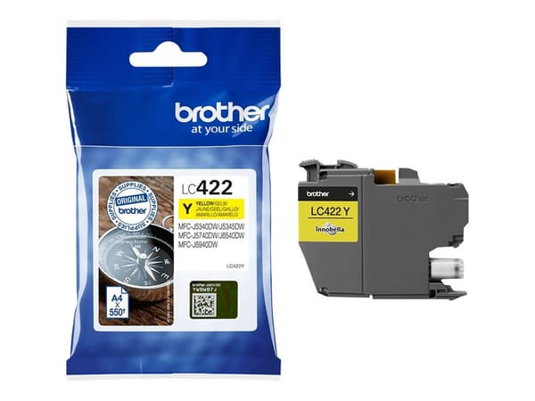 Brother LC 422Y Gul 550 sidor bläck