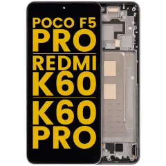 OLED-enhet med ram för Xiaomi Poco F5 Pro / Redmi K60 / K60 Pro (renoverad) (vit) vit