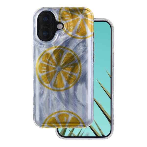 Ultratrendigt sommarfodral för iPhone 17 6,3\" citron