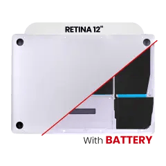 Bottenhölje med batteri (A1527) för MacBook 12\" A1534 (2015) (Silver)