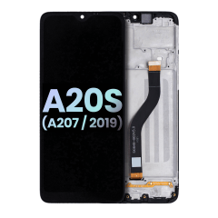 LCD-enhet med ram för Samsung Galaxy A20s (A207 / 2019) (Service Pack) (Alla färger)