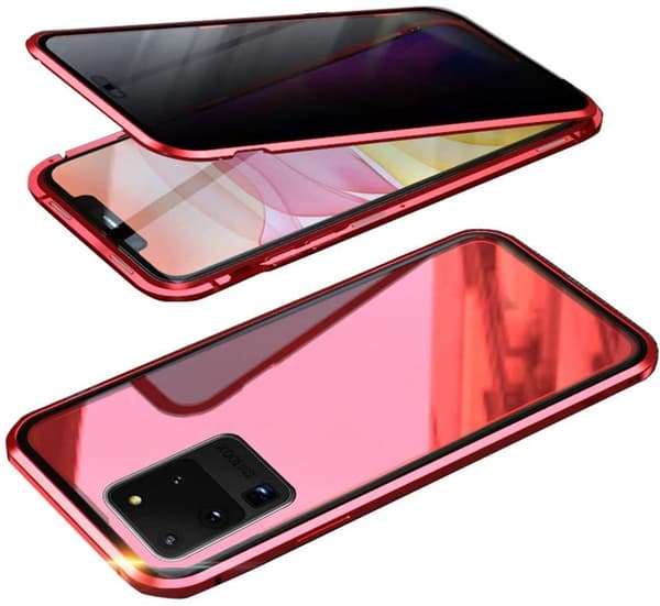 Sekretess magnetfodral för Samsung Galaxy S21röd röd
