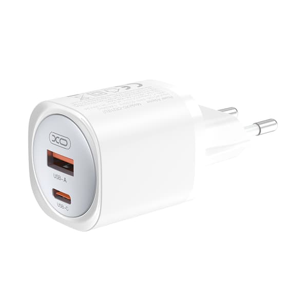 XO väggladdare CE21 PD 30W 1x USB-C 1x USB vit