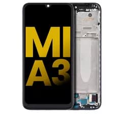 OLED-enhet med ram för Xiaomi Mi A3 (renoverad) (svart)