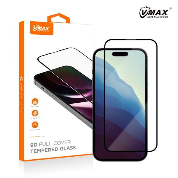 Vmax härdat glas 9D Glas för iPhone 16 Plus 6,7\"