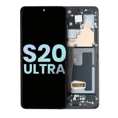 OLED-enhet med ram för Samsung Galaxy S20 Ultra 5G (Service Pack) (Cosmic Black)