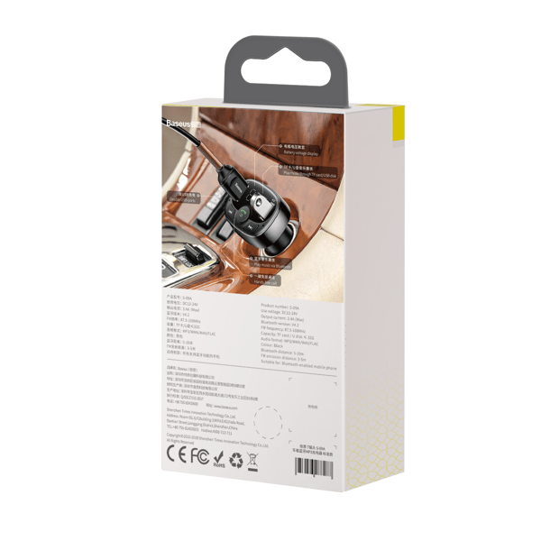 Baseus sändare FM T-formad S-09A Bluetooth MP3 svart