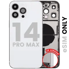 Baksida med laddningsport flex och smådelar för iPhone 14 Pro Max (amerikansk version) (begagnad OEM-dragning: klass A) (silver) silver