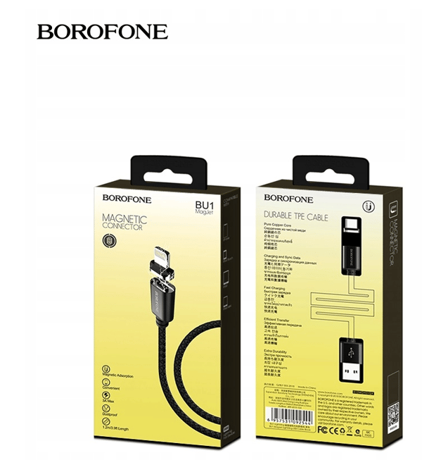 BU1 magnetisk USB-kabel för iPhone svart