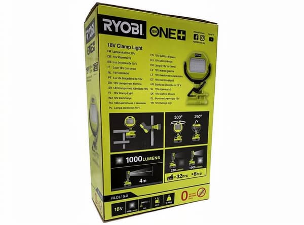 Ryobi One+ RLCL18-0 18V Arbejdslampe LED 1000lm