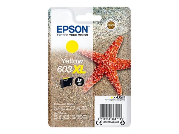 Epson 603XL Gul 350 sidor bläck C13T03A44010 gul