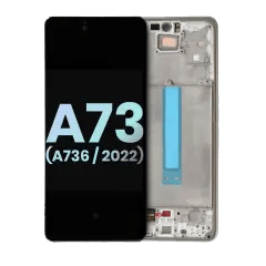 Oled-enhet med ram för Samsung Galaxy A73 5G (A736 / 2022) (Service Pack) (Vit) vit