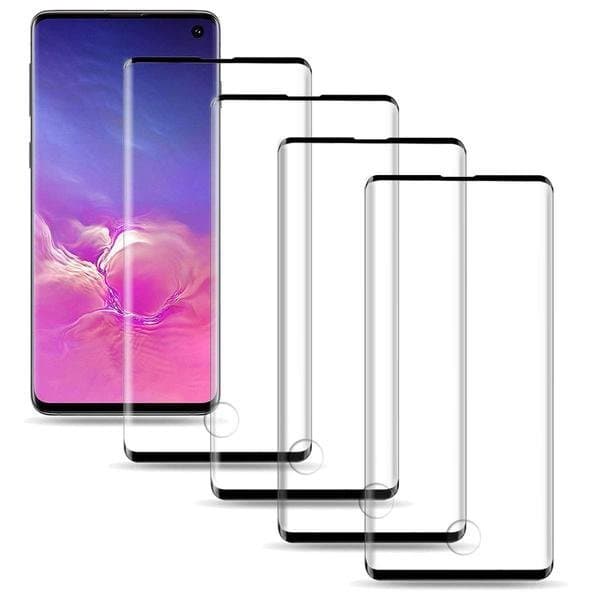 4 st top kvalitet heltäckande skärmskydd för Samsung S10 plus
