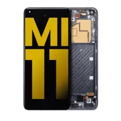 OLED-enhet med ram för Xiaomi Mi 11 (renoverad) (svart)