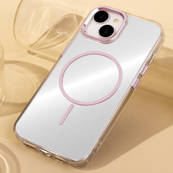 Transparent tunt Mag-fodral för iPhone 17 Air rosa