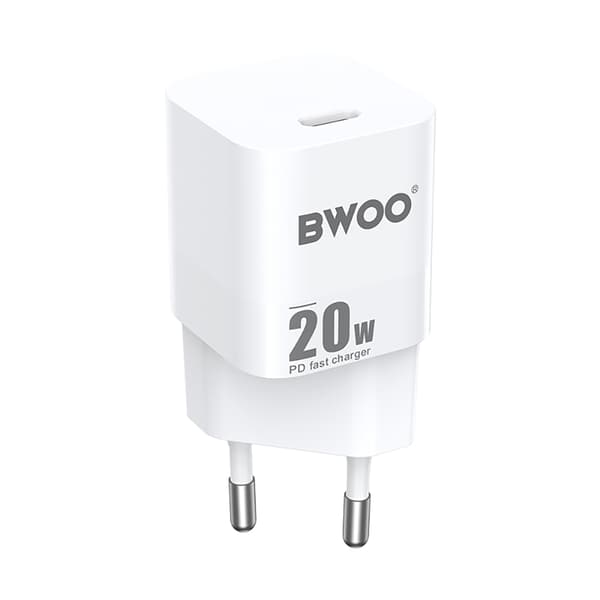 BWOO CDA155 PD väggladdare 1x USB-C-port 1A 20W vit vit