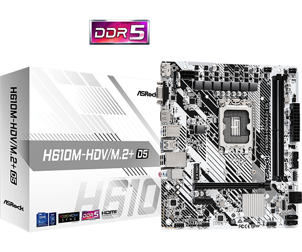 ASRock H610M-HDV/M.2+ D5 Micro-ATX LGA1700 Intel H610