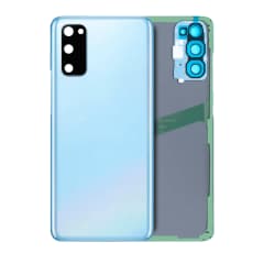 Baksidesglas med kameralins för Samsung Galaxy S20 5G (ingen logotyp) (eftermarknad plus) (Cloud Blue)
