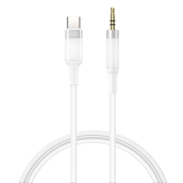 XO ljudkabel NB-R279B USB-C - jack 3,5mm 1,0m vit vit