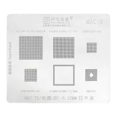 Power Logic Stencil för MacBook Pro 13\" / 15\" A1989 / A1990 / A2159 (2018-2019) (MAC 6)