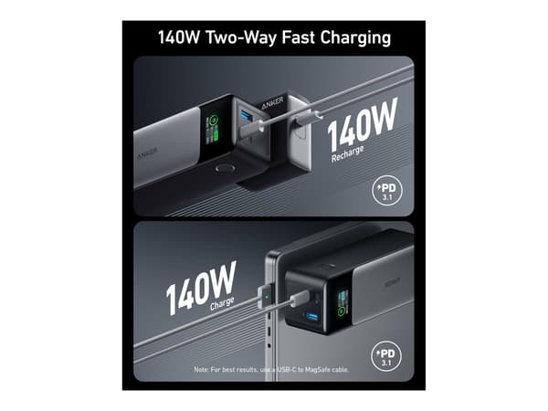 Anker 737 Powerbank 24000mAh 1xUSB-A 2xUSB-C svart svart