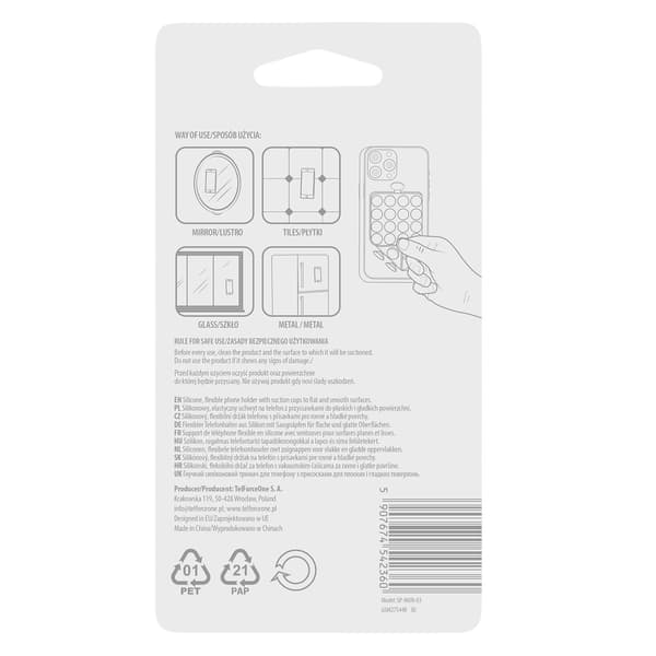 Setty telefon sugkopp SP-MUN-03 rosa