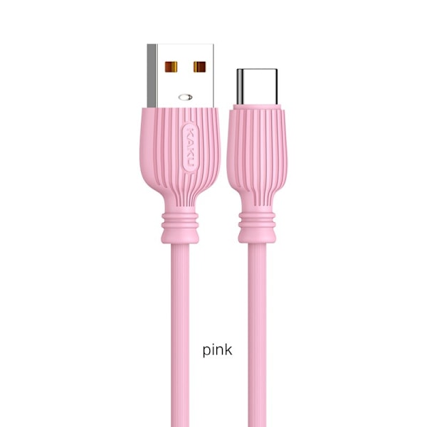 2 st super kvalitet 1m usb-c laddarekabel rosa rosa