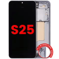 OLED-enhet med ram för Samsung Galaxy S25 5G (USA och internationell) (Eftermarknad Plus) (Icy Blue)