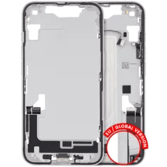 Mellanramshölje med laddningsportflex och smådelar för iPhone 16e / 17e (EU / Global version) (Begagnad OEM-dragning: Klass B) (Vit) vit