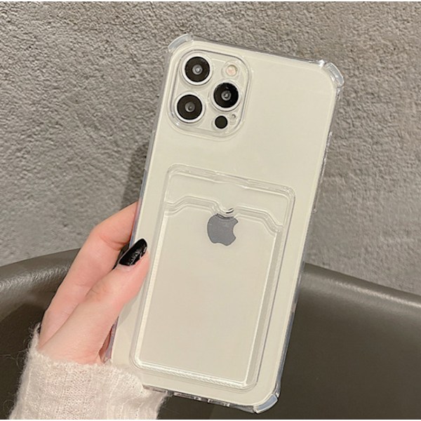 Transparent silikonfodral med kortplats för iPhone 11 pro