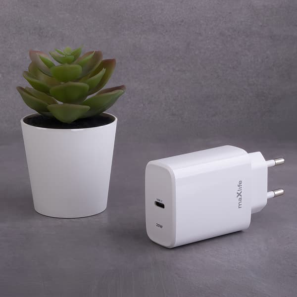 Maxlife MXTC-10-20C PD QC laddare 1x USB-C 20W vit