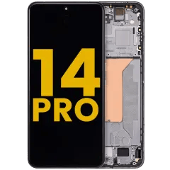 OLED-enhet med ram för Xiaomi 14 Pro (renoverad) (svart) svart